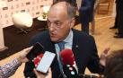El presidente de LaLiga, Javier Tebas, responde a los medios de comunicación
