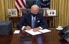Joe Biden exprime al máximo sus primeras horas de gobierno firmando 17 órdenes ejecutivas