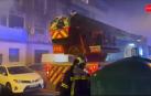 Aparatoso incendio en un edificio de Alcalá de henares (Madrid)