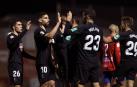 Los jugadores del Granada celebran uno de los goles ante el Navalcarnero en Copa.