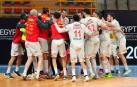 Los 'Hispanos' celebran su pase a semifinales en el último encuentro ante la selección noruega.