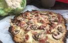 Imagen de la pizza con base de coliflor