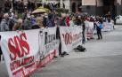 Protesta de los hosteleros ante el Palacio de Justicia en Bilbao.