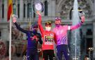 Fotos del podio final de la Vuelta a España 2020 y de su última etapa. Maillot rojo para Roglic y victoria de etapa para Ackermann