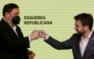 Junqueras y Aragonés, tras conocer el resultado electoral.