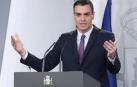 Pedro Sánchez, a su llegada a la rueda de prensa tras la primera reunión del consejo de ministros