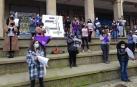 Representantes de la Coordinadora del Movimiento Feminista de la Comarca de Pamplona