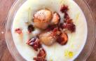 Imagen de la crema de verduras con vieiras