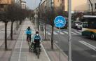 Pamplona estudia cómo eliminar la pintura de las antiguas aceras-bici