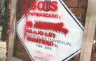 Vandalizan la placa de 'La Veneno' con el mensaje "abajo Ley Montero"