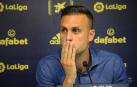 El jugador del Cádiz Juan Cala durante la de prensa en la que negó haber llamado "negro de mierda" al defensa del Valencia Mouctar Diakhaby