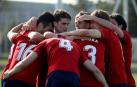 Los jugadores de Osasuna Promesas celebran un gol en un partido anterior.