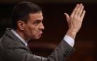 El presidente del Gobierno, Pedro Sánchez, interviene durante una sesión plenaria