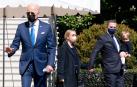 Hunter Biden, con su pequeño hijo en brazos y acompañado de su actual mujer y su padre el presidente de EE UU, Joe Biden
