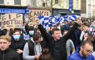 Protestas de los aficionados ingleses contra la creación de la Superliga