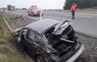 Herido leve tras quedarse dormido y salirse de la AP 68 en Murchante