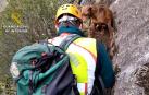 Rescatada una perra atrapada en una pared de la Foz de Lumbier