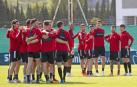 Budimir con sus compañeros de Osasuna en un entrenamiento en Tajonar