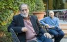 Ramón Barea, en primer plano, junto con Luis Alegre, director de la Muestra de Cine de Tudela.