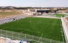 Estado actual de las obras de construcción de los campos de fútbol del complejo deportivo de Tudela.