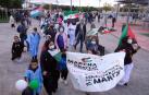 Comienzo de la 'Marcha por la Libertad del Pueblo Saharaui', este viernes en Berriozar.
