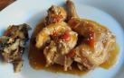 Conejo con setas al estilo teriyaki