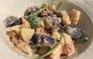 Ensalada de patata morada con mahonesa de mostaza