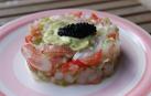 Tartar de gambones con mostaza de eneldo