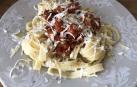 Imagen de la pasta con ragú de cordero