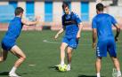 Iván Barbero, en un entrenamiento de la pasada temporada con el Alcorcón.