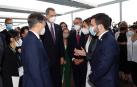 El Rey Felipe VI, junto al presidente de la República de Corea del Sur, Moon Jae-in, Nadia Calviño, el presidente del Cercle d'Economia, Javier Faus;la alcaldesa de Barcelona, Ada Colau, y el presidente de la Generalitat, Pere Aragonès