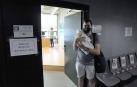 Una de las aula para madres lactantes en la UPNA en la OPE de Secundaria de Navarra.