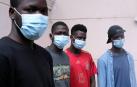Samba, Abdou, Moussa y Souleymane llegaron a Navarra este año huyendo de la esclavitud y de la guerra en Malí.