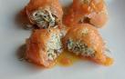 Rollitos de salmón con vinagreta