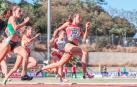 Nerea Bermejo durante la carrera en la que batió el récord de los 200 metros lisos en Hospitalet