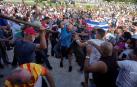 Enfrentamientos entre manifestantes en La Habana.