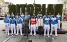 La foto de familia con los participantes del Masters, ayer por la mañana en la Plaza de la Virgen Blanca de Vitoria