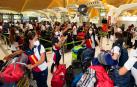 Miembros del equipo olímpico español, en Barajas