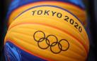 Tokyo 2020 Olympics - Basketball 3x3 Training - Aomi Urban Sports Park, Tokyo, Japan - July 22, 2021  The Olympic rings are seen on a ball during a training session. REUTERS/Andrew Boyers