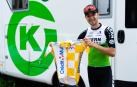 José Félix Parra, con el maillot de ganador final del Tour de Alsacia, la primera prueba por etapas del equipo