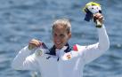 Teresa Portela, feliz con su medalla de plata
