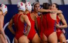 Las jugadoras de la selección española celebra el triunfo y el pase a semifinales