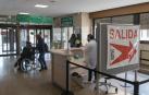 El vestíbulo del hospital de Tudela, con el punto de información