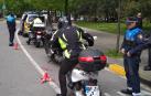 Un control de motocilcetas de Policía Municipal de Pamplona