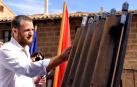 David Beriáin el día que lanzó el cohete de fiestas de Artajona.