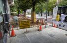Aspecto que presentan las obras de mantenimiento ordinario en la zona más próxima a Príncipe de Viana y que han causado el revuelo