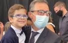Juan Miguel Gil Jaruena, con Íñigo Ustárroz, en julio, en Elizondo