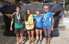Mikel Beunza, María Ordóñez, Uxue Murolas y José Antonio Salgado, ayer con sus medallas en Canfranc