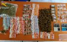 Imagen de la droga y los billetes requisados.