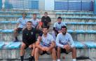 De izda. a dcha.: Javi Rudi, Imanol Arana, Xabi Barace y Jorge Galán, abajo (de izda. a dcha.), Jaime Dios, Aritz Eguaras y Mikel Santamaría
